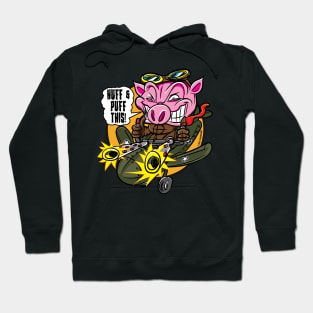 WWII Fighter Pilot Pig Hoodie